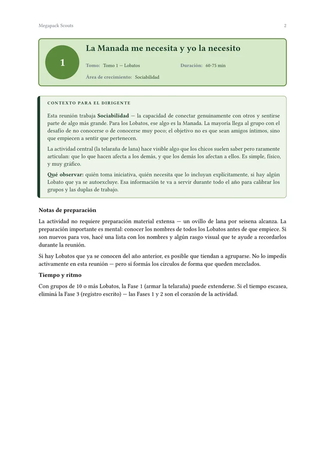Página interior del Megapack Scouts