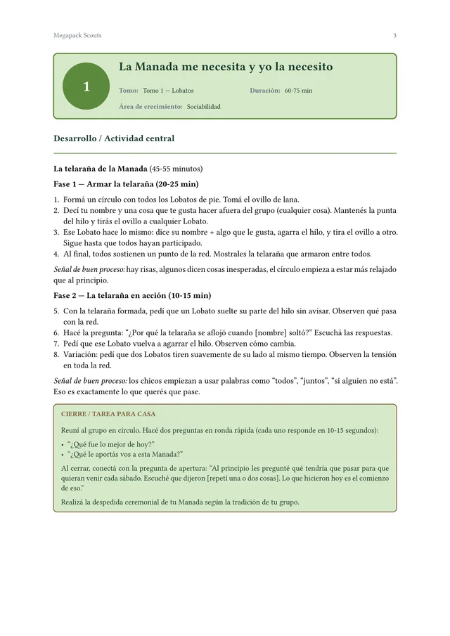 Página interior del Megapack Scouts